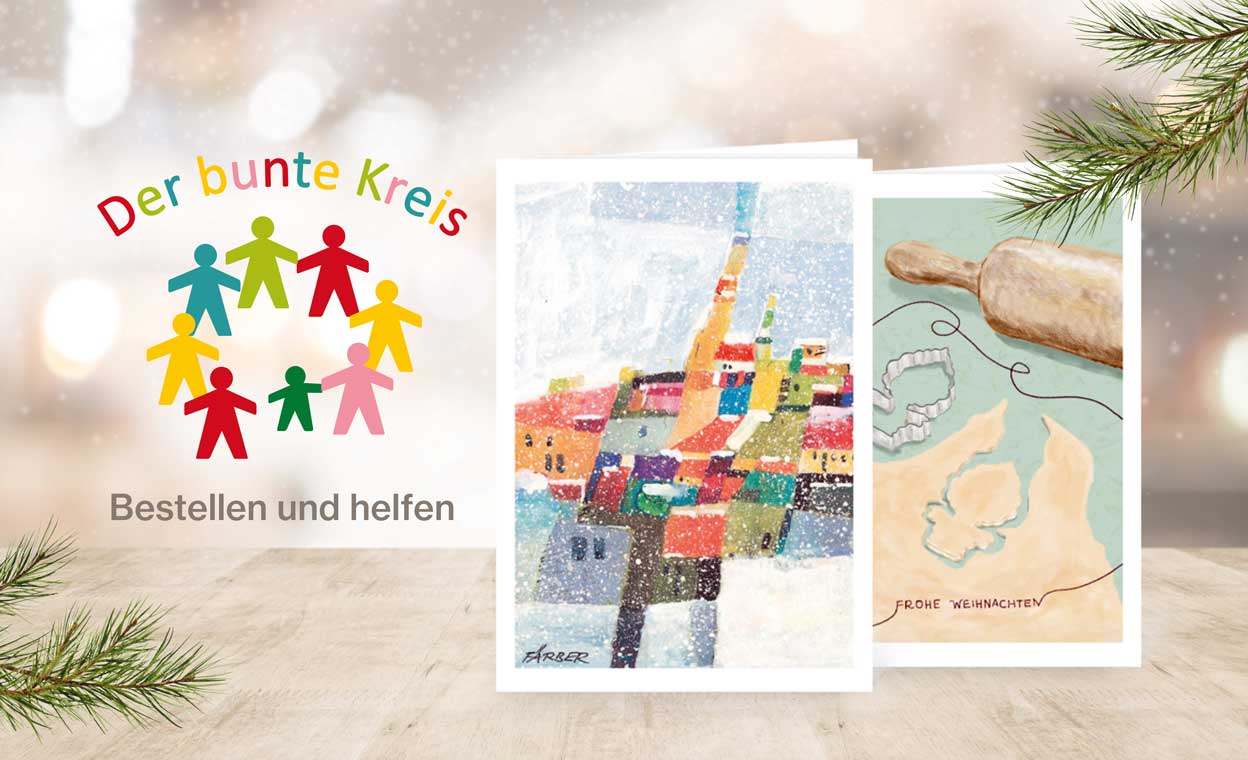 Weihnachtskarten für den Bunten Kreis - Bestellen und helfen 2024